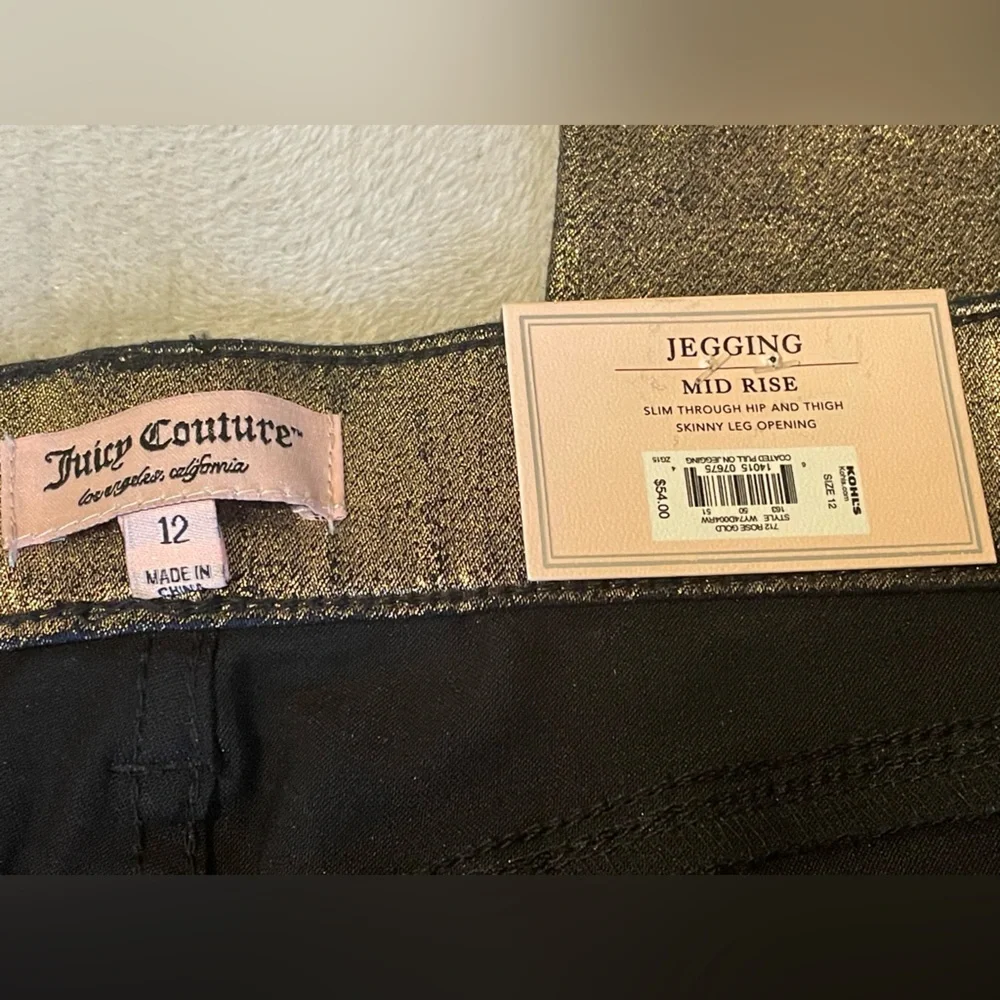 Juicy Couture Rose Gold Mid Rise Pull On Jeggings Womens 12 New